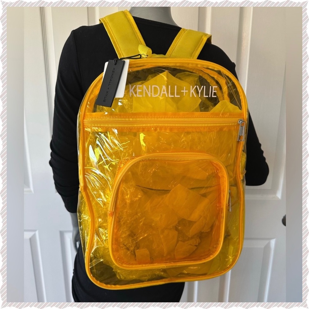 KENDALL + KYLIE | Translucent Yellow Full Size Backpack NWT